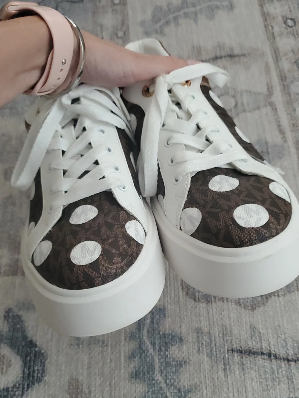 NWOT Michael Kors Romey Platform Sneakers Polka Dot Shoes Sz9.5